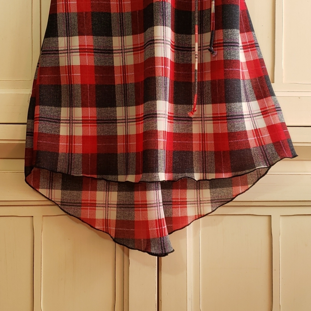 90s Vintage Jodi Kristopher Edgy Hi-Lo Plaid Dress - Picture 4 of 7
